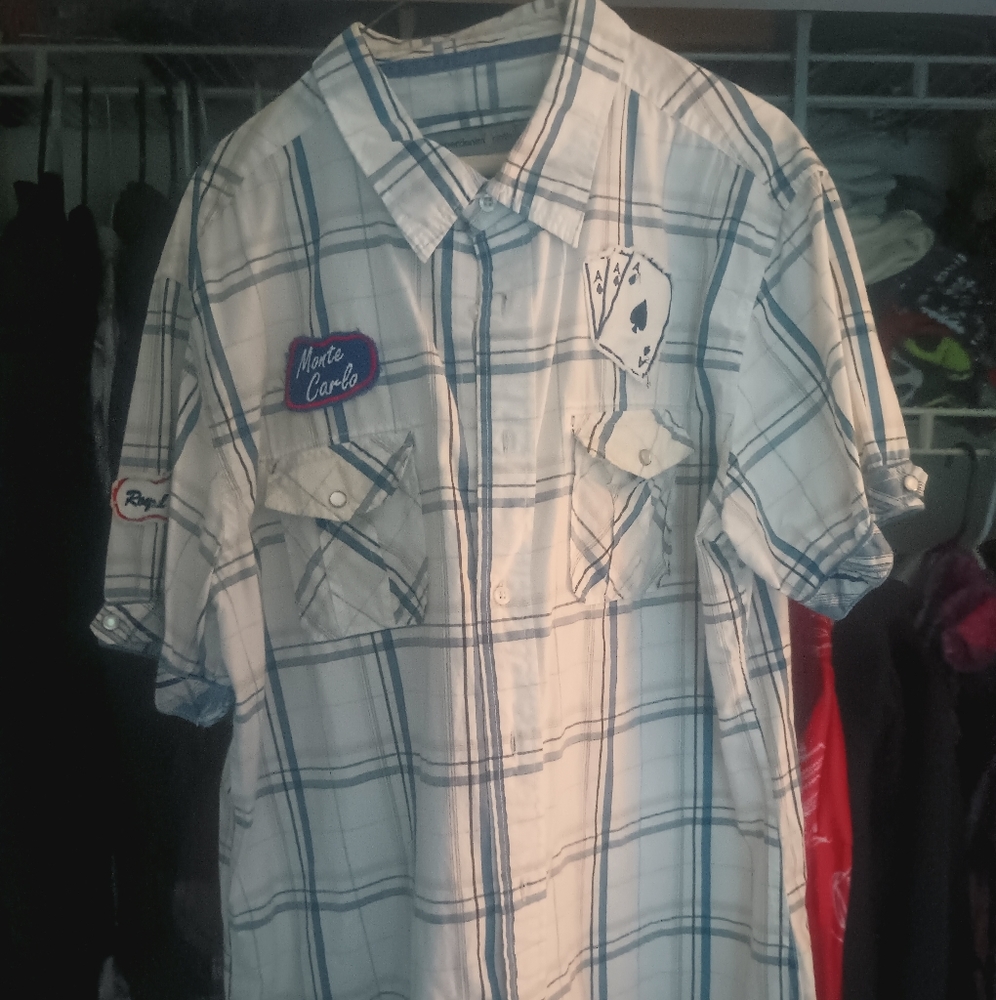 Men XL Paper Cloth And Denim button down